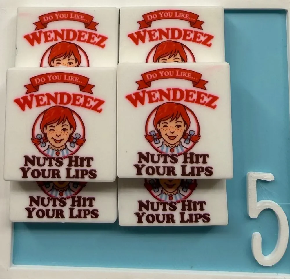 Set of 6 Snarky “Wendeez Nuts” Silicone Focals for Pens Keychains crafts funny
